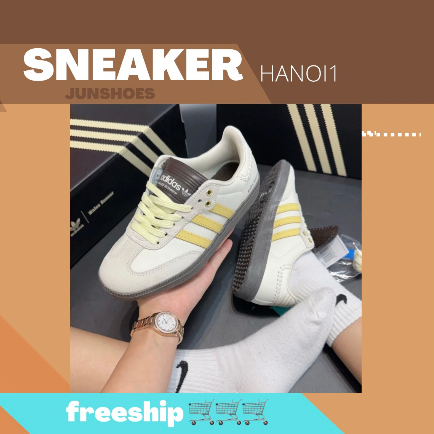 Giày Adida.s Samba wales bonner nubuck cream - giày samba trắng kem đế nâu fullbox cao cấp