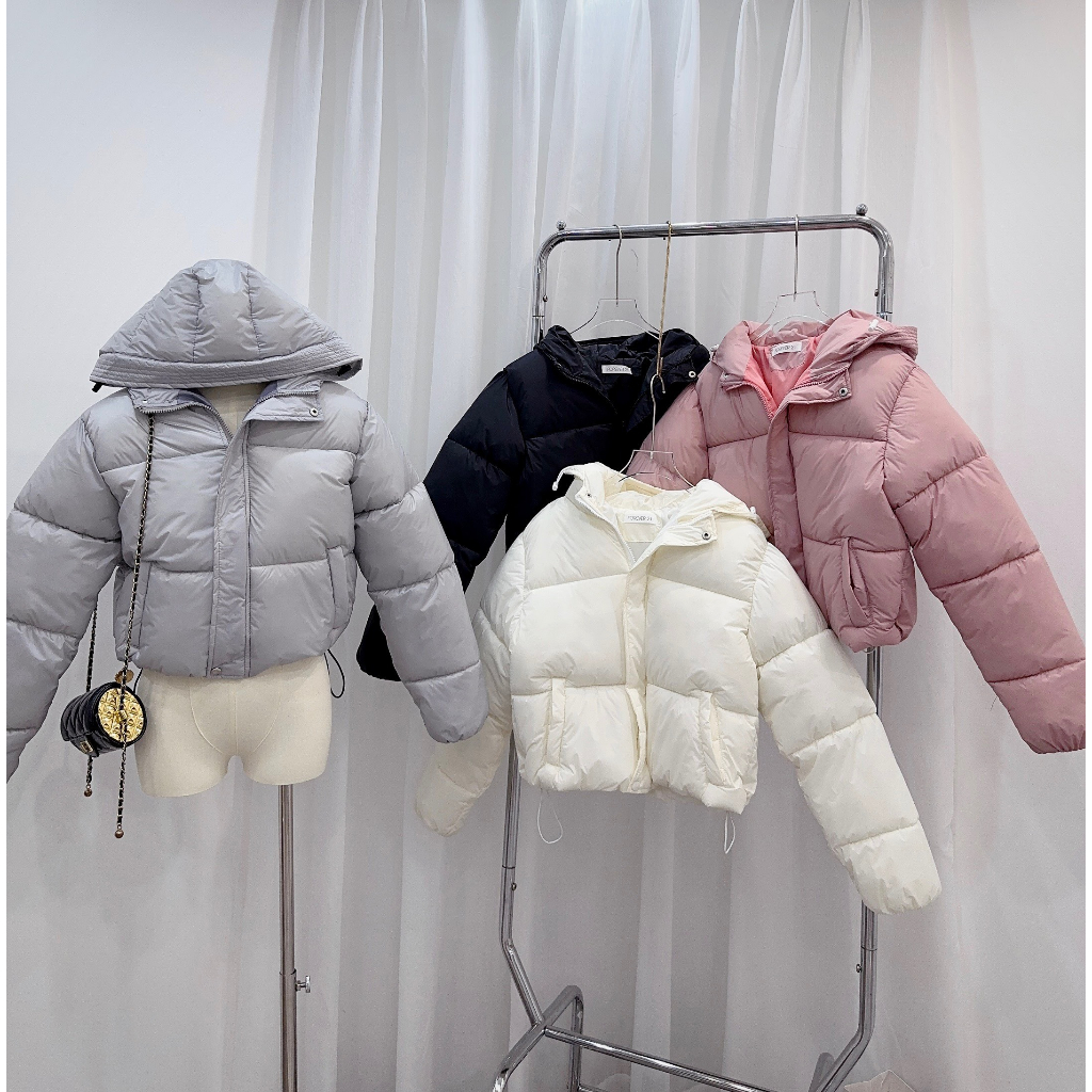 Áo khoác phao quảng châu kiểu dáng basix ,chất gió mềm nhồi bông 3 lớp mẫu mới  2024