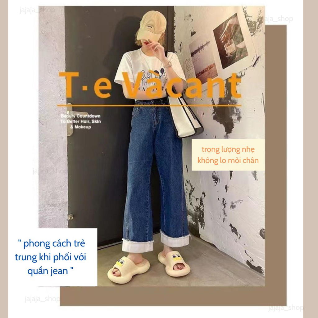 Dép bánh mì quai ngang,dép nữ thời trang,dép quai ngang hình đôi mắt dễ thương,chất liệu EVA  bền đẹp,đi êm chân ạ