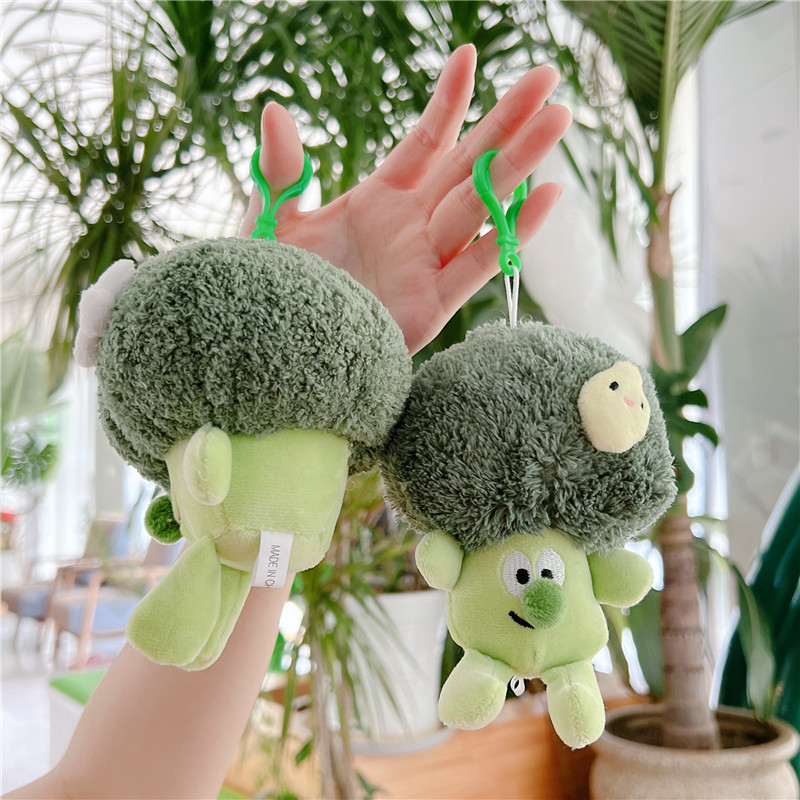 Móc Khóa Thú Nhồi Bông Hình Súp Lơ Xanh Siêu Xinh