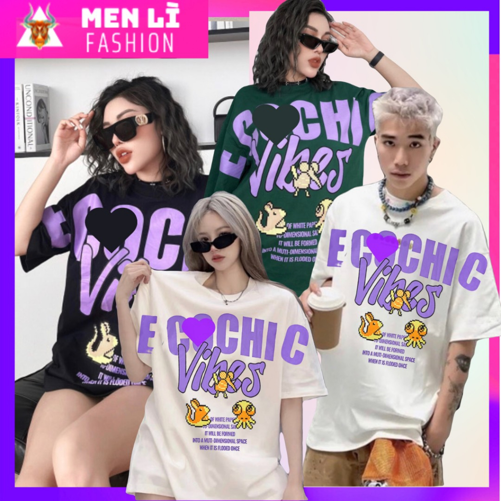 Áo Thun ÊCÔIC Nam Nữ Unisex Áo Phông Form Rộng Tay Lỡ, AT146 trending xu hướng, Men Lì Fashion