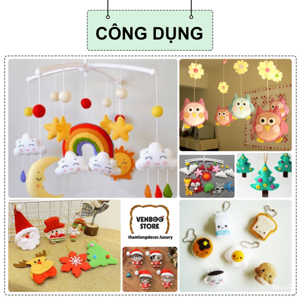 Vải Nỉ Cứng làm sách vải | Vải dạ cứng thủ công mầm non DIY | handmade Halloween | móc khóa treo nôi | Felt