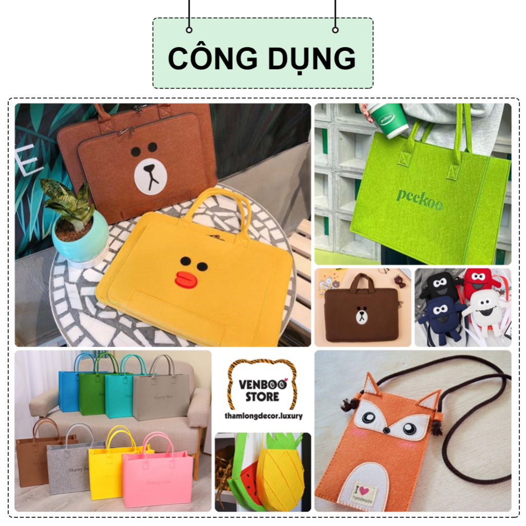 Vải Nỉ Cứng làm sách vải | Vải dạ cứng thủ công mầm non DIY | handmade Halloween | móc khóa treo nôi | Felt