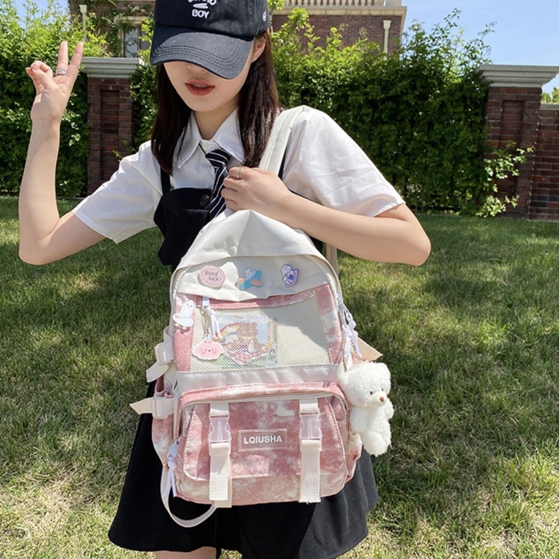 Balo ULZZANG 2 LỚP CHỐNG NƯỚC THỜI TRANG ĐI HỌC ĐI CHƠI DẼ THƯƠNG ĐÁNG YÊU - Cặp xách dễ thương