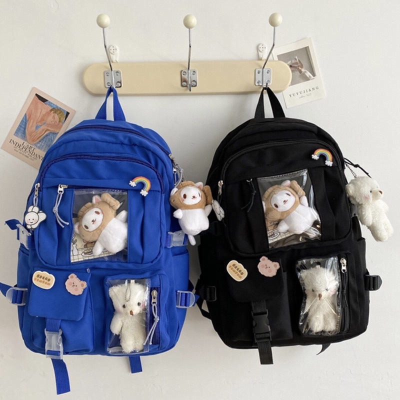 Balo ULZZANG 2 LỚP CHỐNG NƯỚC THỜI TRANG ĐI HỌC ĐI CHƠI DẼ THƯƠNG ĐÁNG YÊU - Cặp xách dễ thương