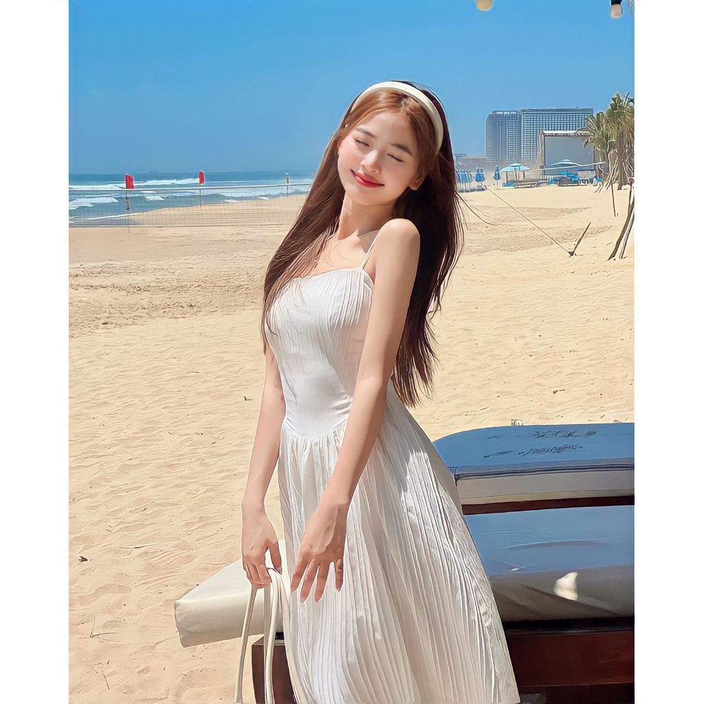 Váy Maxi Đũi Gân Gồm Váy 2 Dây Kèm Áo Khoác Thắt Nơ