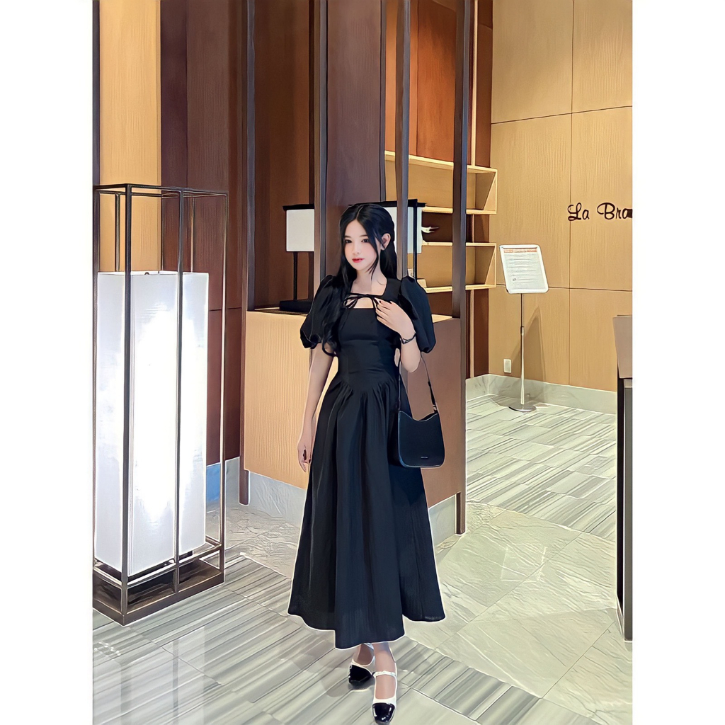 Váy Maxi Đũi Gân Gồm Váy 2 Dây Kèm Áo Khoác Thắt Nơ