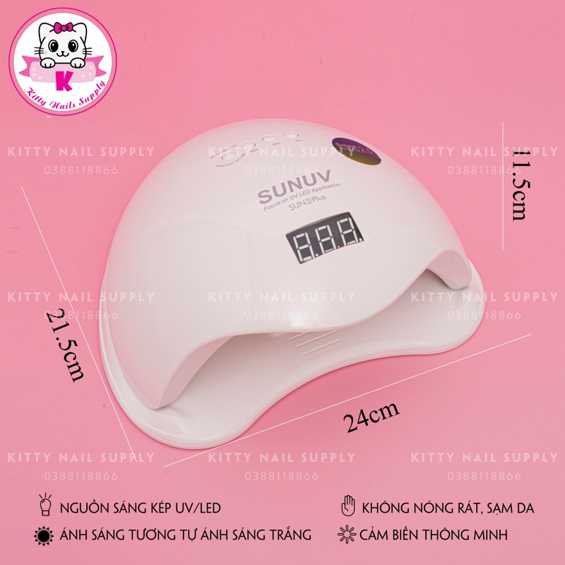 Máy hơ gel Sun 5 Plus UV/LED 48W tem xanh chính hãng, Bảo hành 12 tháng - Kitty Nails Supply