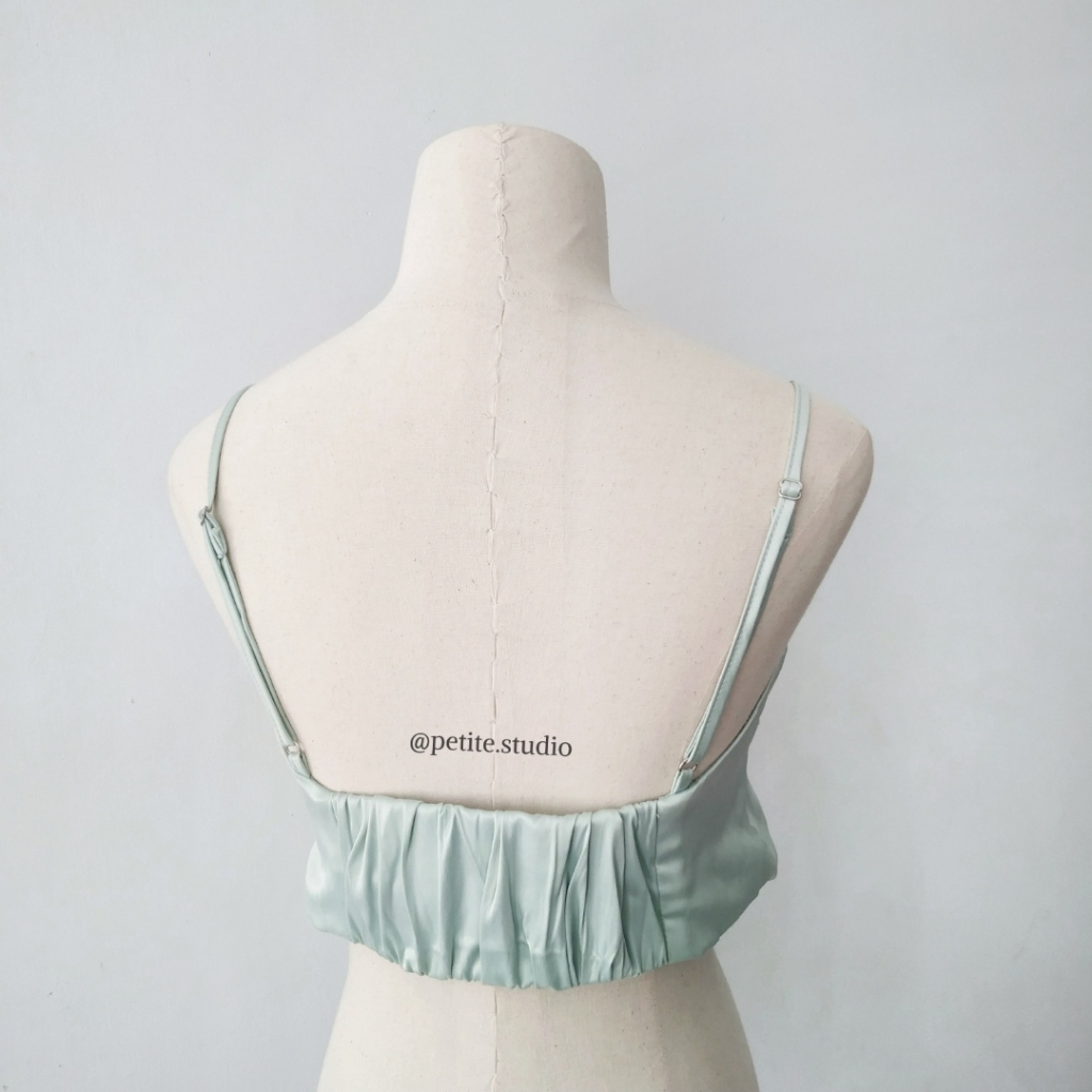 Áo Croptop hai dây lụa thiết kế bản lưng nhún thun thiết kế basic phong cách hàn quốc