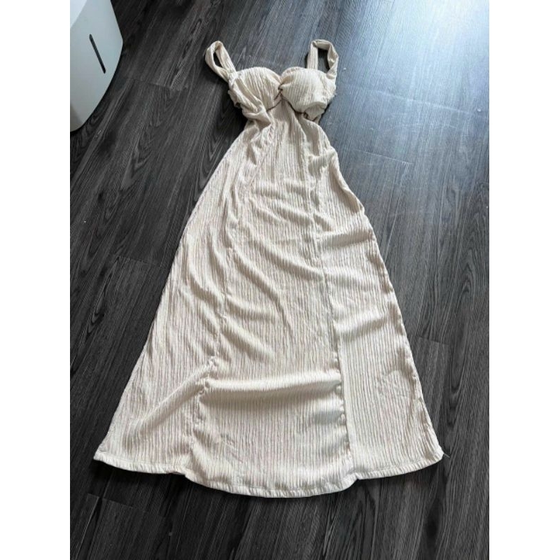 Đầm Xốp Hai Dây Bản To Nhún Ngực - Hở Lưng Dây Chun Ngang - Dài Maxi Xòe Ôm Body Sexy -Tiểu Thư Bánh Bèo Sang Chảnh LS