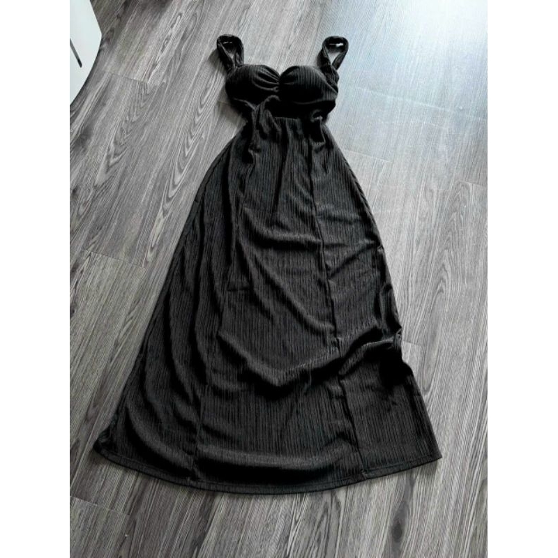 Đầm Xốp Hai Dây Bản To Nhún Ngực - Hở Lưng Dây Chun Ngang - Dài Maxi Xòe Ôm Body Sexy -Tiểu Thư Bánh Bèo Sang Chảnh LS