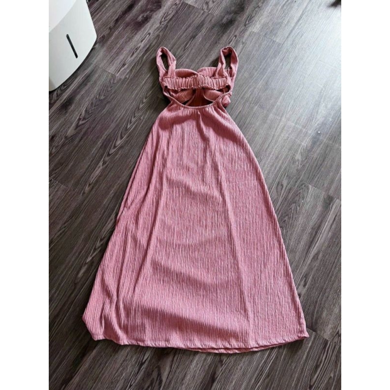 Đầm Xốp Hai Dây Bản To Nhún Ngực - Hở Lưng Dây Chun Ngang - Dài Maxi Xòe Ôm Body Sexy -Tiểu Thư Bánh Bèo Sang Chảnh LS