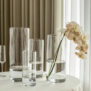 Lọ hoa thủy tinh/ trụ TRÒN thủy tinh trong veo, thủy tinh dày dặn dùng cắm hoa, decor trang trí nhà