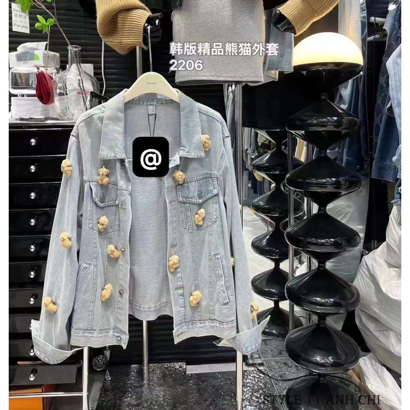 Áo denim gấu