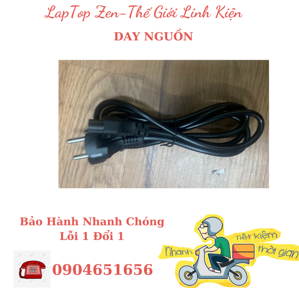 Dây Nguồn Sạc Laptop Loại Dây tròn