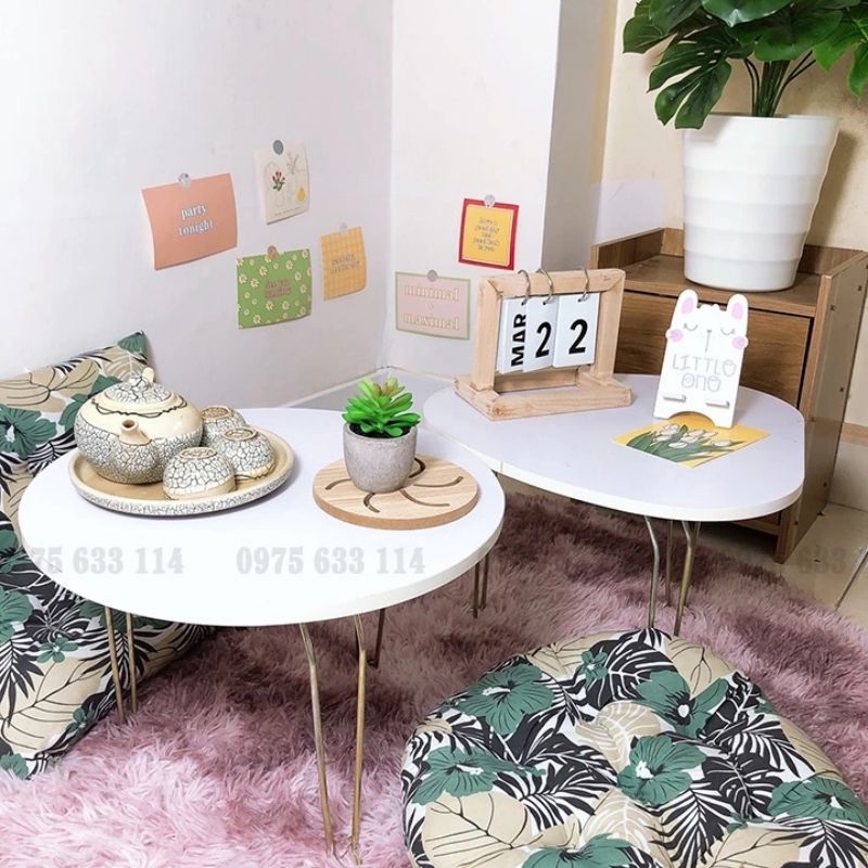 Bàn tròn trà, cafe ngồi bệt 60x60 cao 28 chân bóp nhiều màu cực đẹp