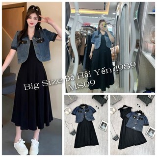 Sét đầm kèm áo khoác big size ms09