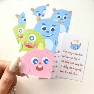 Cá | Set 50 card thank you, thiệp cảm ơn dễ thương, size 9x5,5cm -  Monster Inc