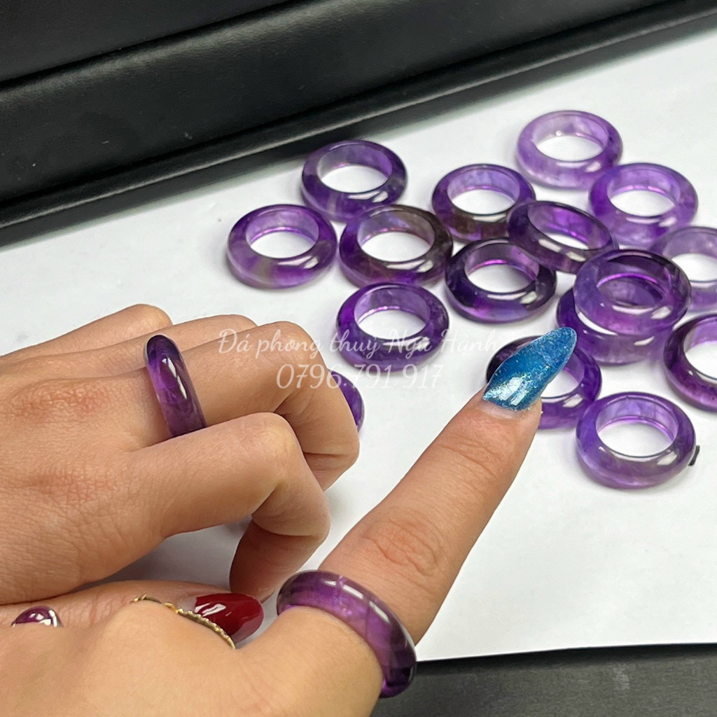 Nhẫn đá T.Anh tím 5A kiểm định