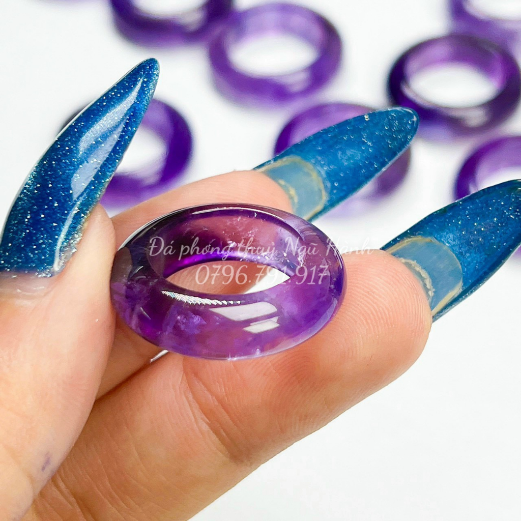 Nhẫn đá T.Anh tím 5A kiểm định