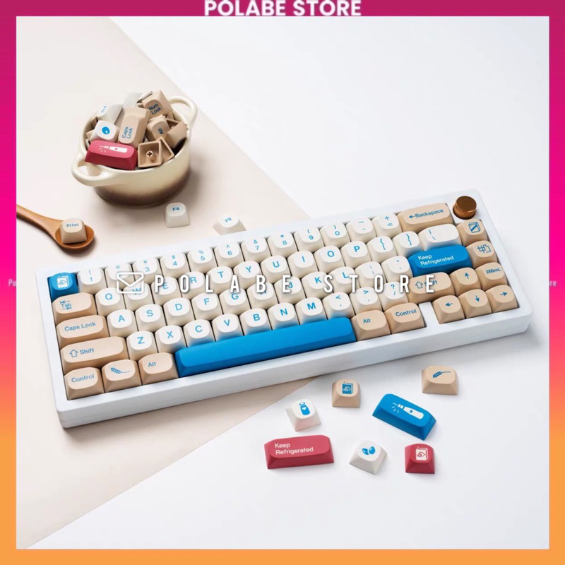 Keycap MA Soy Milk Profile dùng trên nhiều layout bàn phím cơ - Polabe Store