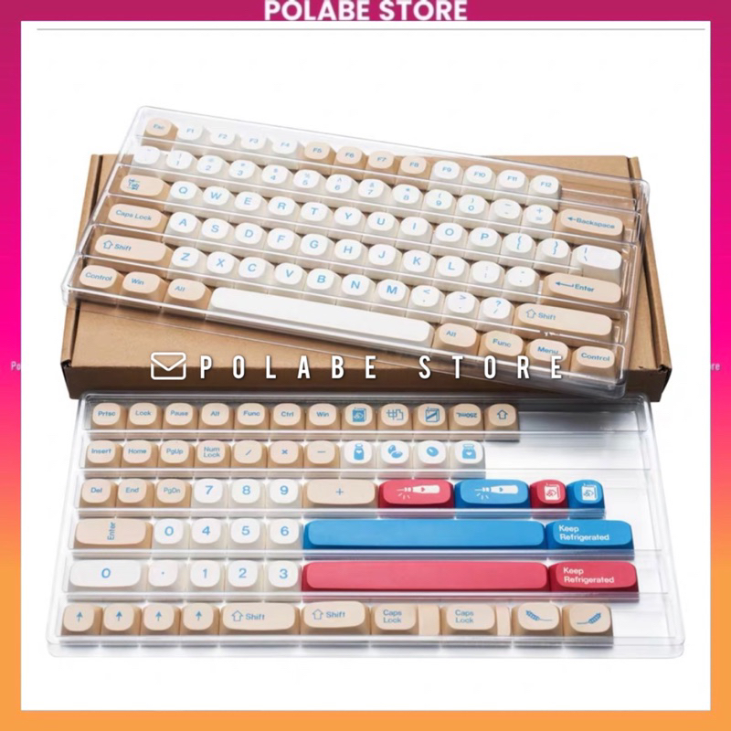 Keycap MA Soy Milk Profile dùng trên nhiều layout bàn phím cơ - Polabe Store