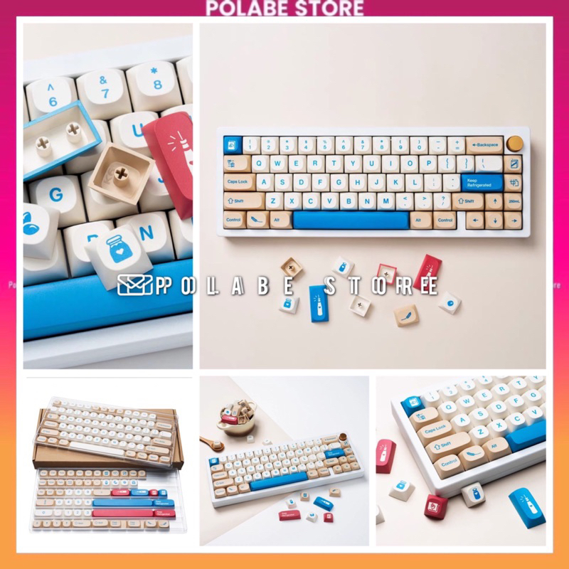 Keycap MA Soy Milk Profile dùng trên nhiều layout bàn phím cơ - Polabe Store