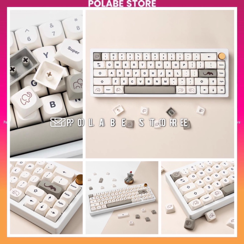 Nút bấm Keycap MA Ivory Profile sử dụng trên nhiều layout bàn phím cơ - Polabe Store