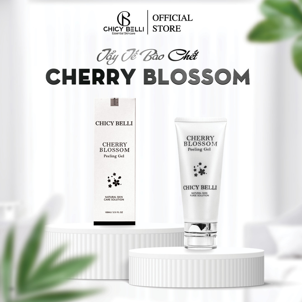Tẩy tế bào chết hoa anh đào CHICY BELLI - CHEERY BLOSSSOM dạng gel làm sạch tế bào chết dưỡng ẩm giúp phục hồi da 100ml