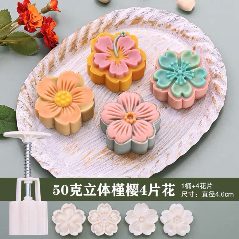 Khuôn lò xo khuôn làm bánh trung thu khuôn nhấn hình hoa