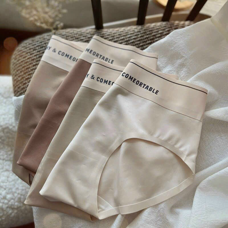 Quần Lót Nữ Đúc Su Thun Lạnh Tàng Hình Thoáng Mát Viền Chữ Sexy Ko Đường May CHIPNU05