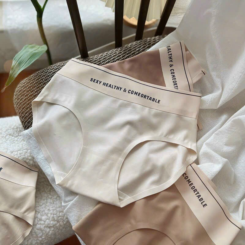 Quần Lót Nữ Đúc Su Thun Lạnh Tàng Hình Thoáng Mát Viền Chữ Sexy Ko Đường May CHIPNU05