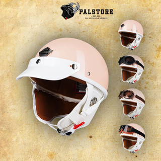 Mũ bảo hiểm Napoli Pug Ver.2 - White cao cấp phong cách Nhật Bản - Pink