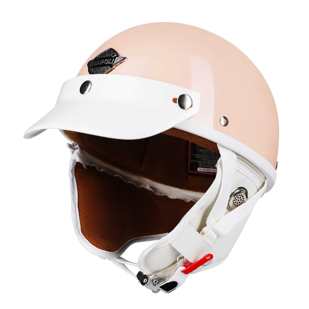 Mũ bảo hiểm Napoli Pug Ver.2 - White cao cấp phong cách Nhật Bản - Pink