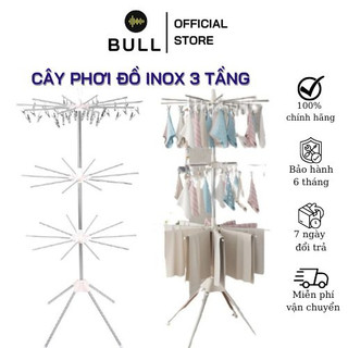 Cây phơi, giá phơi đồ tất vớ khăn đa năng 3 tầng xoay 360 có thể gấp gọn