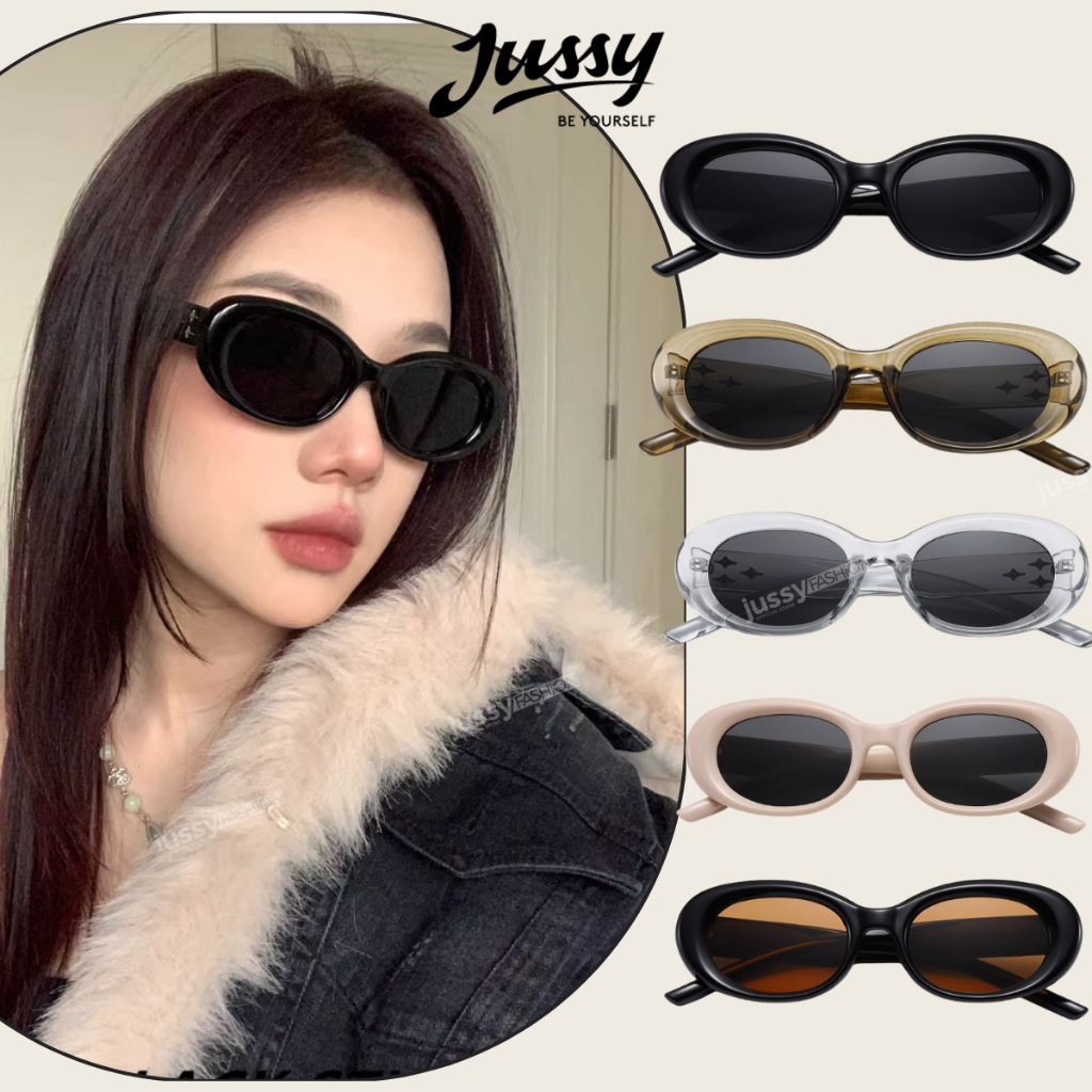 Kính Mát Jennie JMK07 Cao Cấp Jussy Official Kính Gọng Oval Chống Tia Uv Phong Cách Thời Trang Hàn Quốc Cho Nam Và Nữ