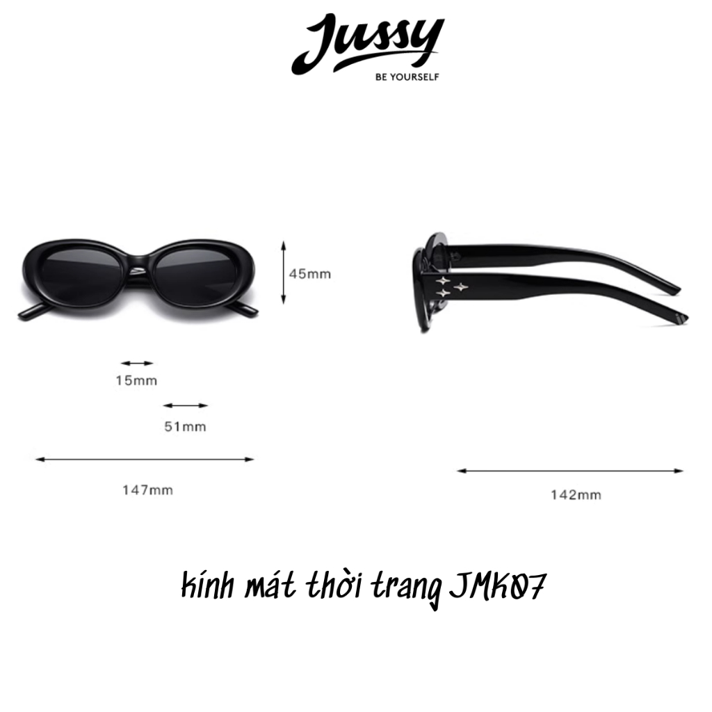 Kính Mát Jennie JMK07 Cao Cấp Jussy Official Kính Gọng Oval Chống Tia Uv Phong Cách Thời Trang Hàn Quốc Cho Nam Và Nữ