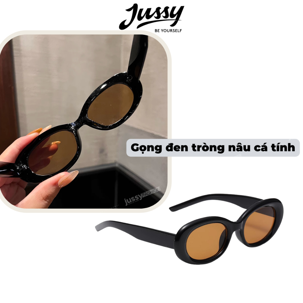 Kính Mát Jennie JMK07 Cao Cấp Jussy Official Kính Gọng Oval Chống Tia Uv Phong Cách Thời Trang Hàn Quốc Cho Nam Và Nữ