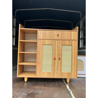 Tủ Kệ Giày Cánh Mây Kèm Kệ Sách Gỗ MDF Sea Decor Chống Thấm Nước Hiệu Quả