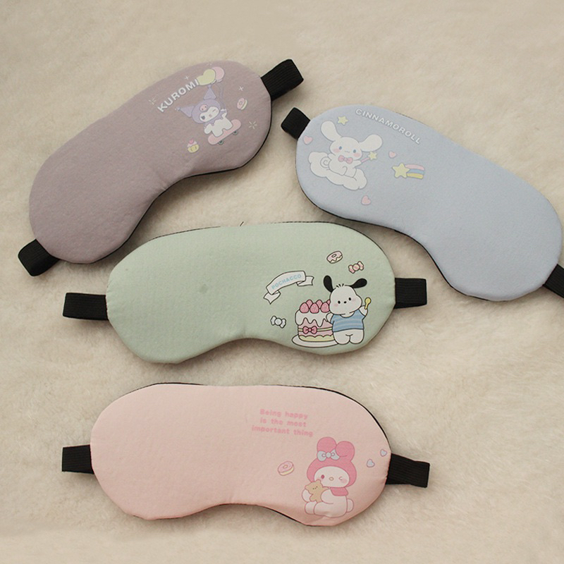 Bịt mắt ngủ hoạ tiết gấu dâu, hoạt hình có túi gel masage làm mát thư giãn mắt - Đồ bịch mắt ngủ hình gấu hồng lotso