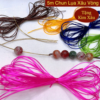 Giá Sỉ - 5m chun xâu hạt tặng kim xâu, chun lụa loại 1 co giãn tốt, không thấm nước