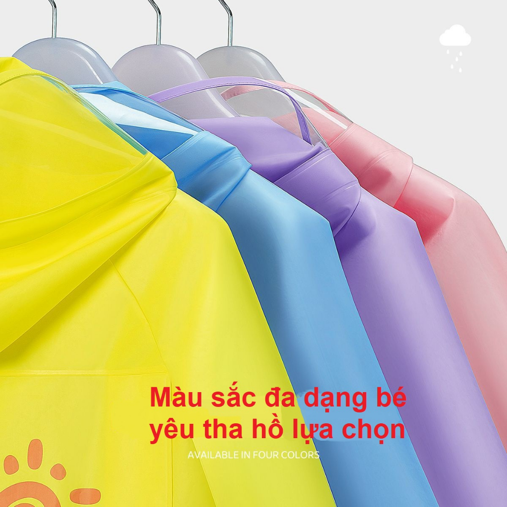 Áo mưa cho bé, áo mưa trẻ em siêu nhẹ, siêu dai, siêu bền cho bé trai bé gái cao từ 90-145cm, phiên bản 2023 có khóa kéo