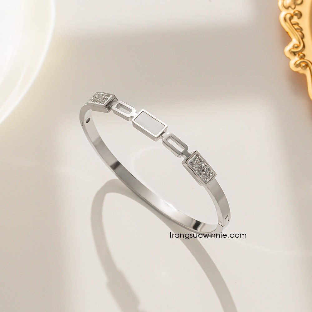 Vòng tay nữ titan Xà cừ vuông