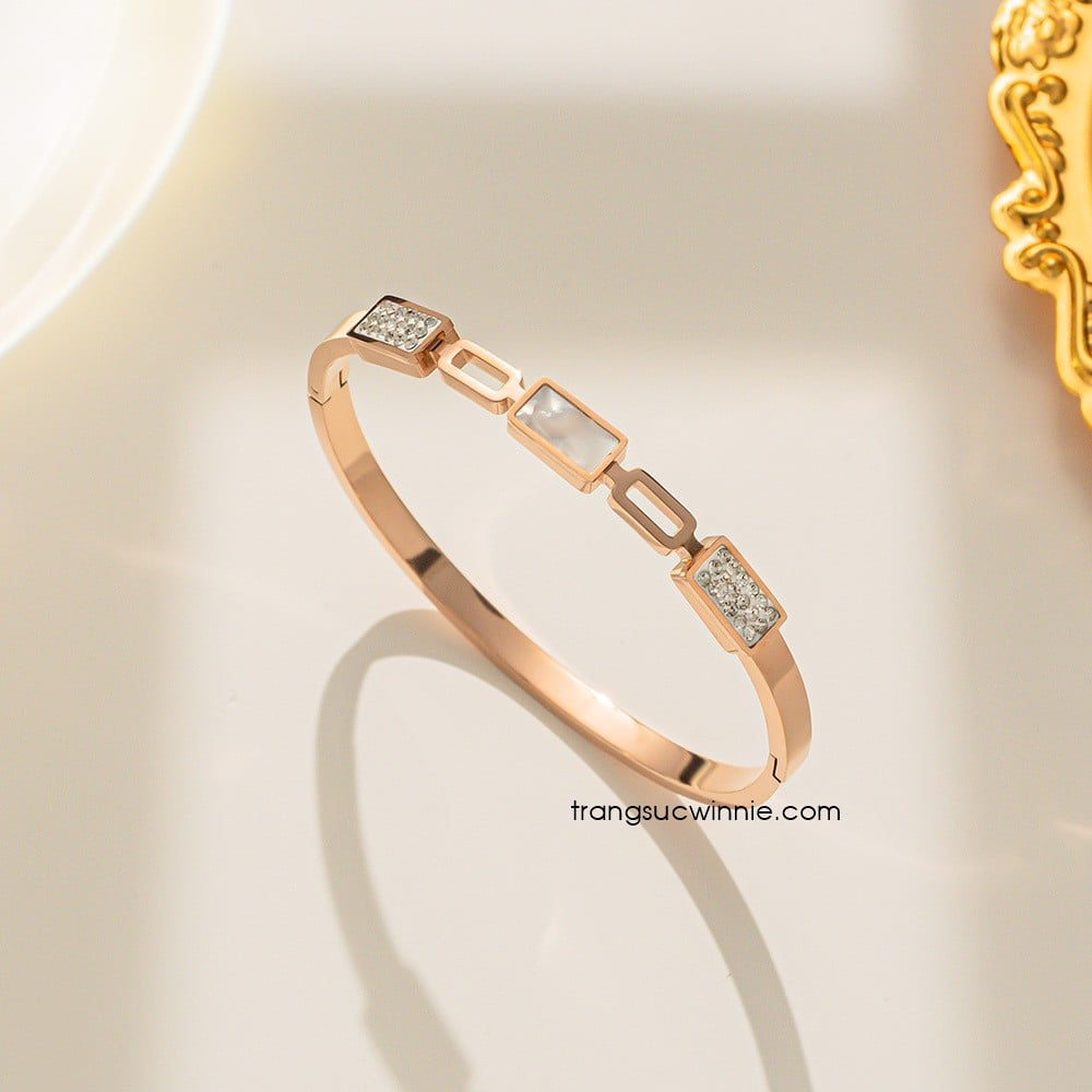 Vòng tay nữ titan Xà cừ vuông