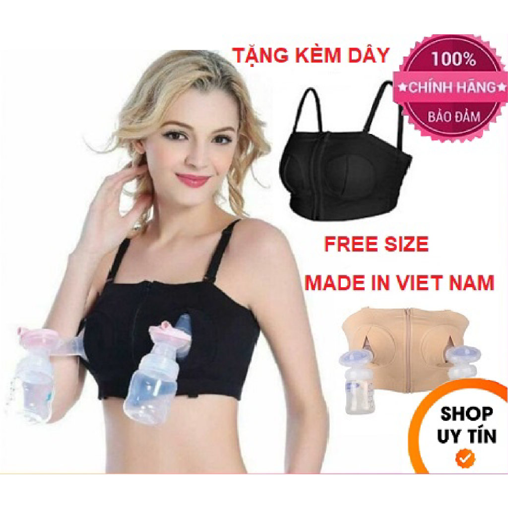 Áo hút sữa rảnh tay cao cấp có dây đeo chất vải 100% cotton xịn co dãn tốt tùy chỉnh Size