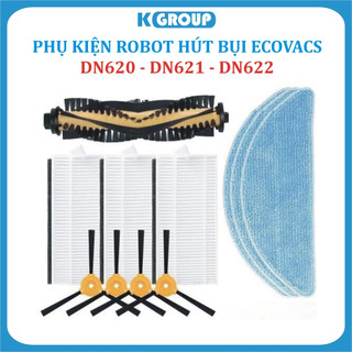 Phụ kiện robot hút bụi ecovacs deebot dn620, dn621, dn622-khăn lau, chổi chính, chổi cạnh, lọc bụi