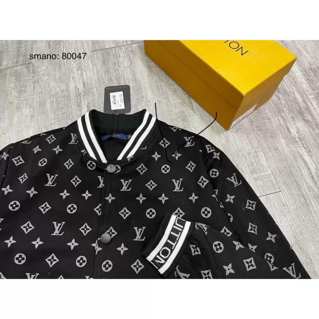 Áo khoác bomber lv nam nữ chất nỉ dày dặn-bomber lv in nhiệt toàn thân phong cách boy phố