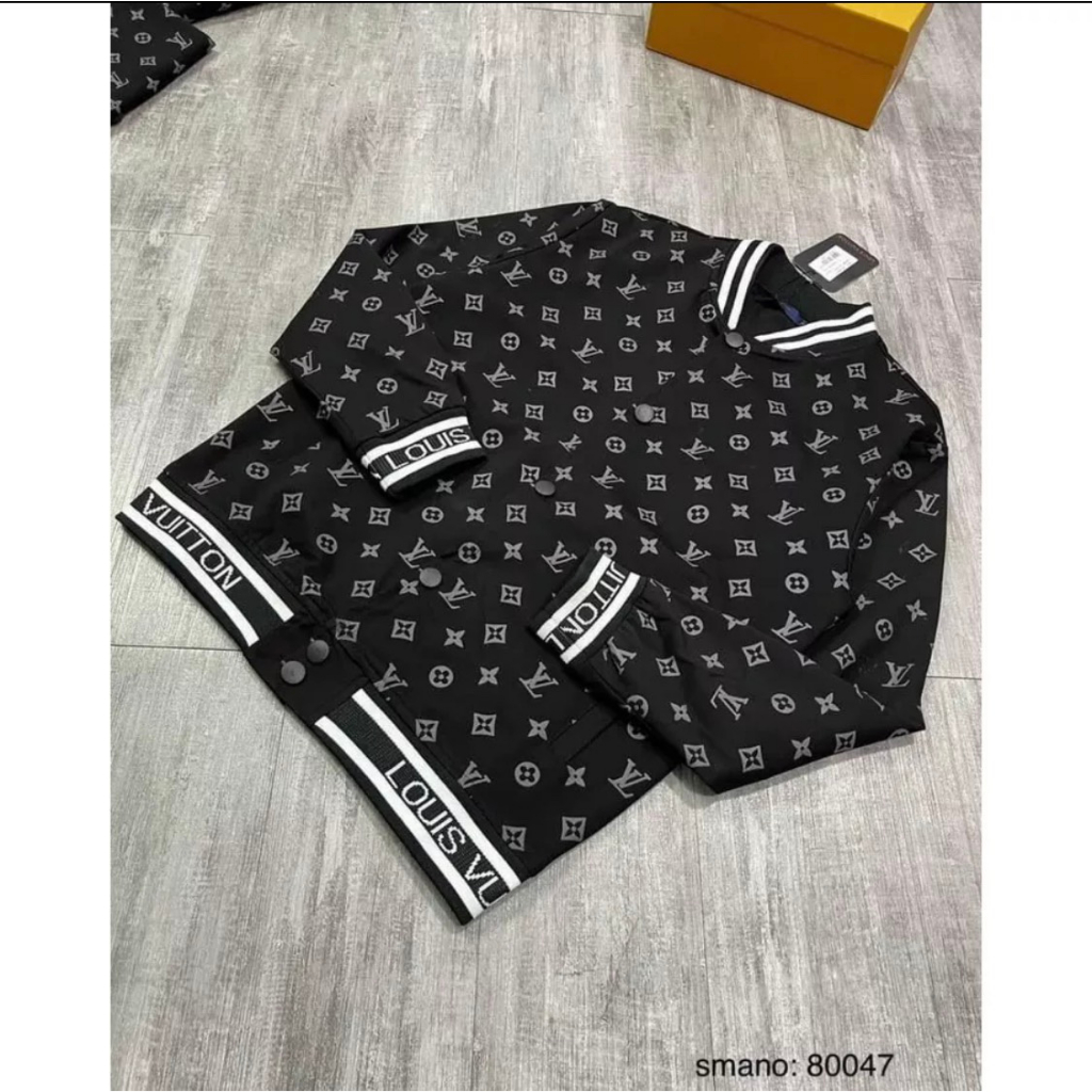 Áo khoác bomber lv nam nữ chất nỉ dày dặn-bomber lv in nhiệt toàn thân phong cách boy phố