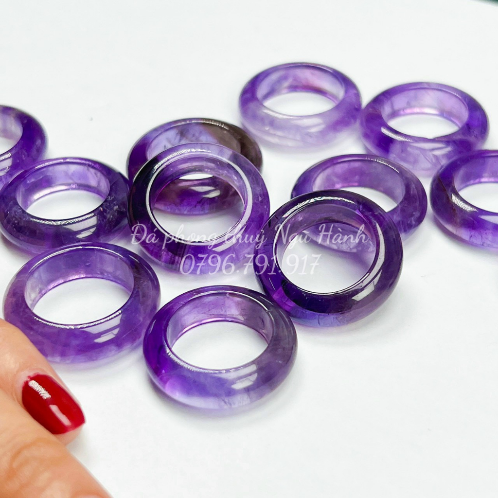 Nhẫn đá T.Anh tím 5A kiểm định