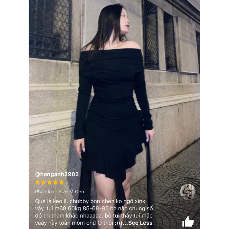 Đầm Body Tay Dài Trễ Vai Tua Rua Siêu Sang Hot Trend 2023